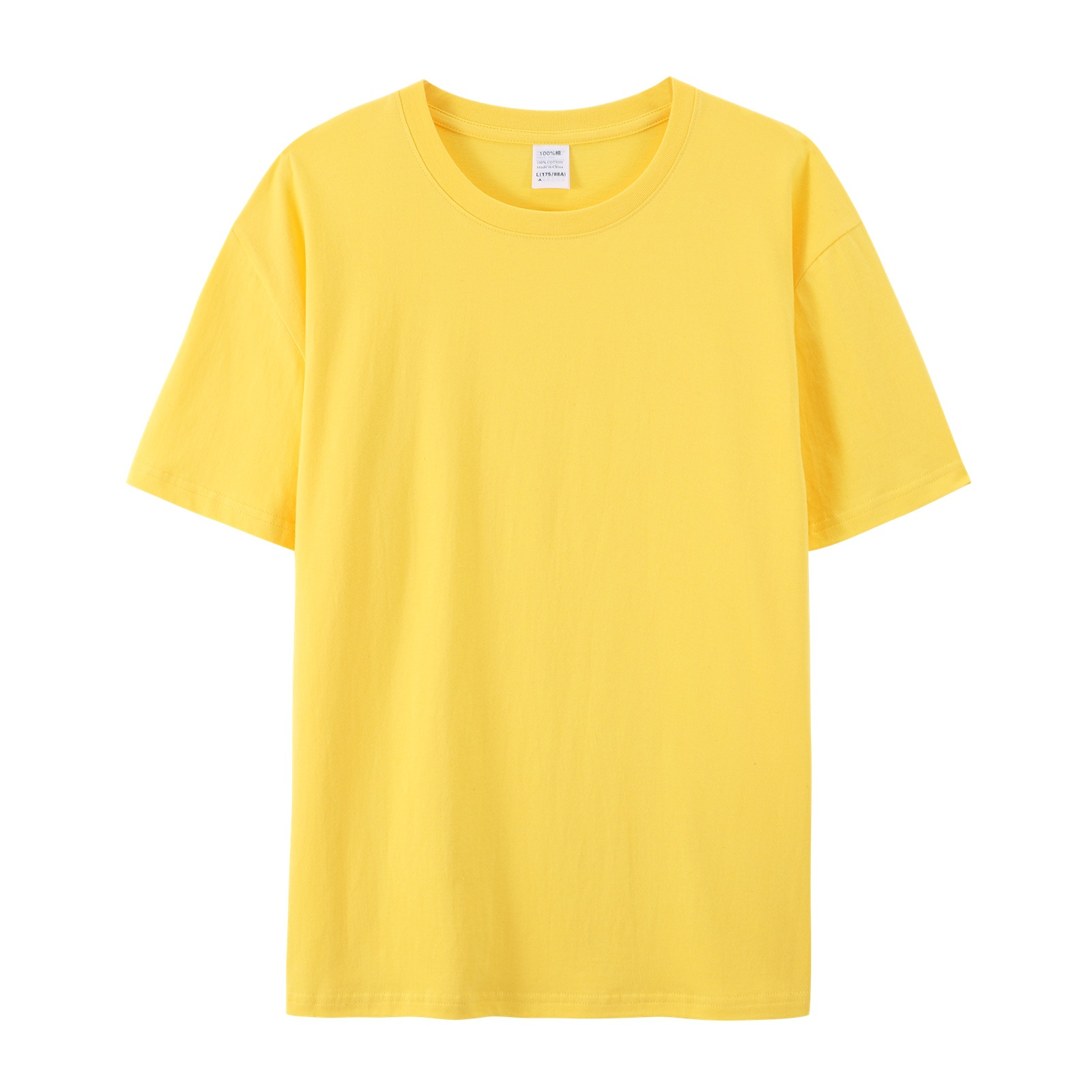 pure 100% cotton kids T-shirt yellow short sleeve crew neck pure 100% cotton kids T-shirt yellow short sleeve crew neck