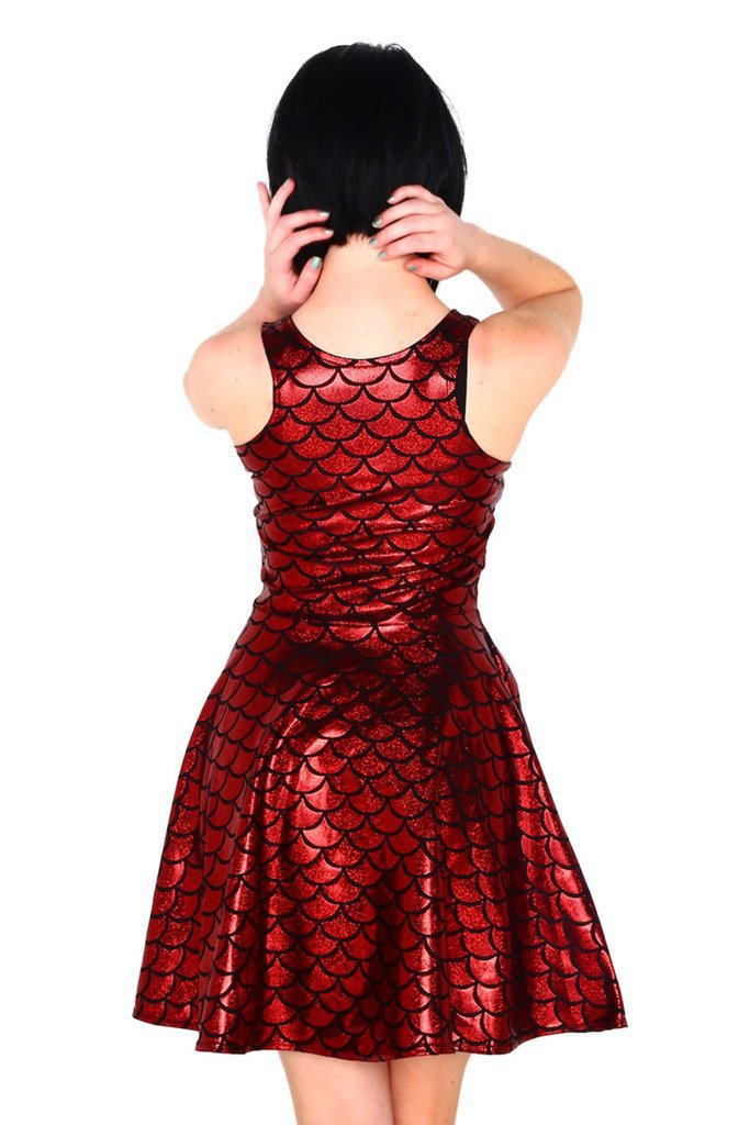 women's fish scale mermaid summer mini dress sleevelsss dragon red women's fish scale mermaid summer mini dress sleevelsss dragon red