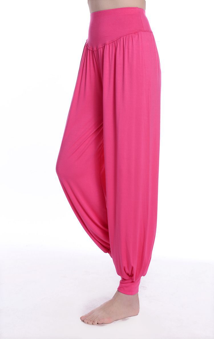 rose red loose soft yoga bloomers pants belly dance casual lantern slacks wholesale