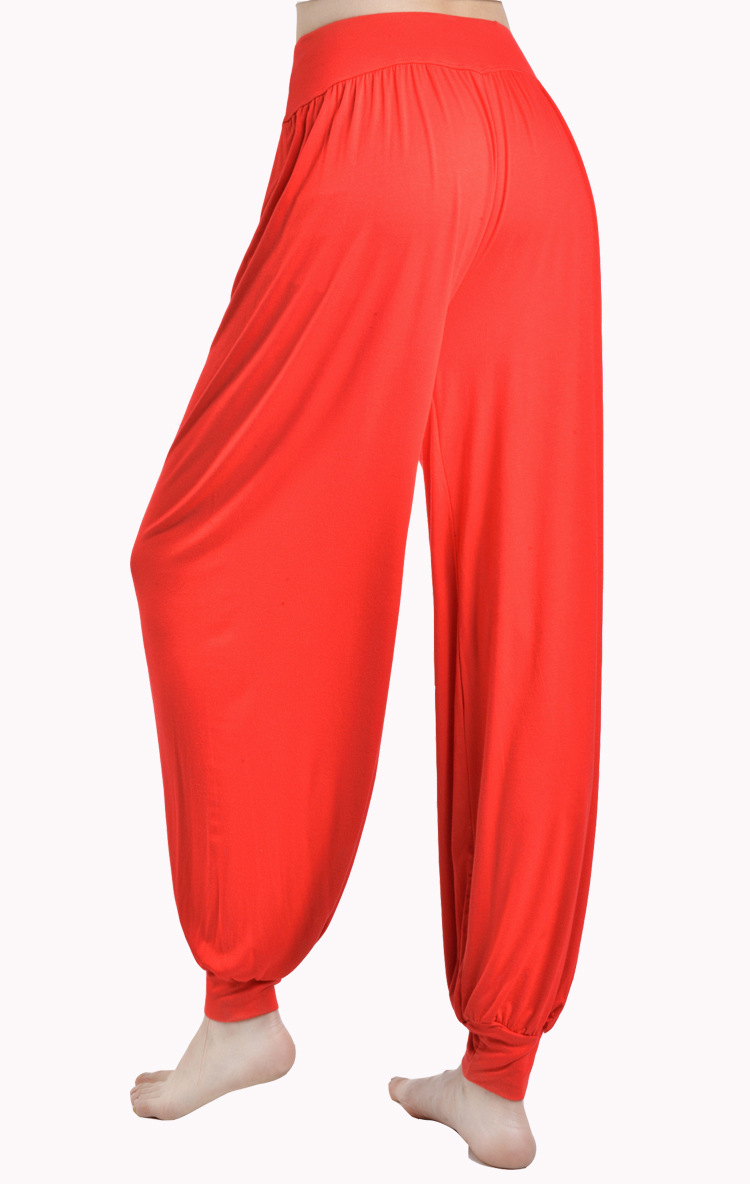 red loose soft yoga bloomers pants belly dance casual lantern slacks wholesale
