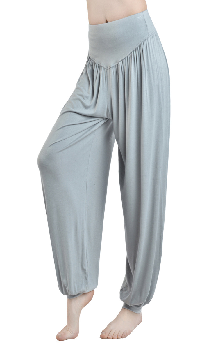 gray loose soft yoga bloomers pants belly dance casual lantern slacks wholesale