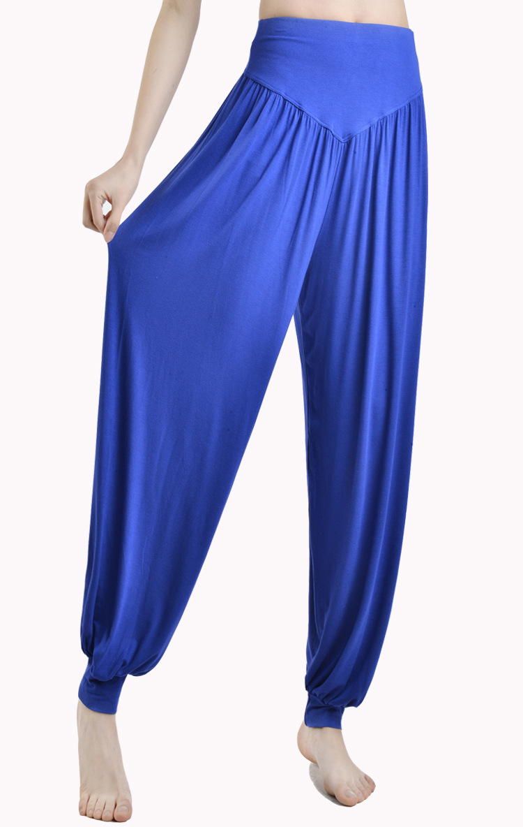 blue loose soft yoga bloomers pants belly dance casual lantern slacks wholesale