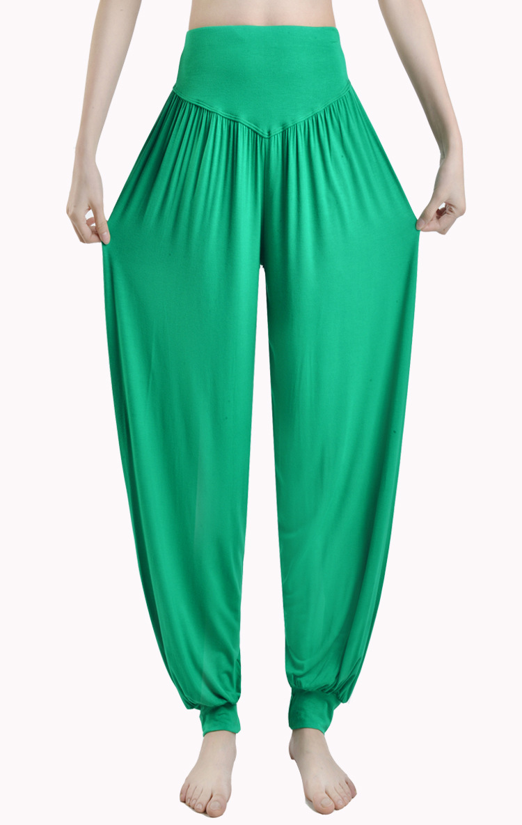 green loose soft yoga bloomers pants belly dance casual lantern slacks wholesale