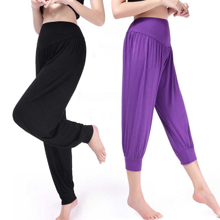 Women's Yoga Pants Drawstring Harem Baggy Zumba Belly Dance Yoga Bloomers  Bottoms Green White Black Winter Sports Activewear Loose Fit / Casual /  Athl