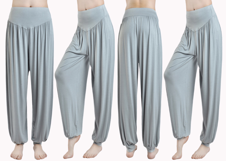 gray loose soft yoga bloomers pants belly dance casual lantern slacks wholesale