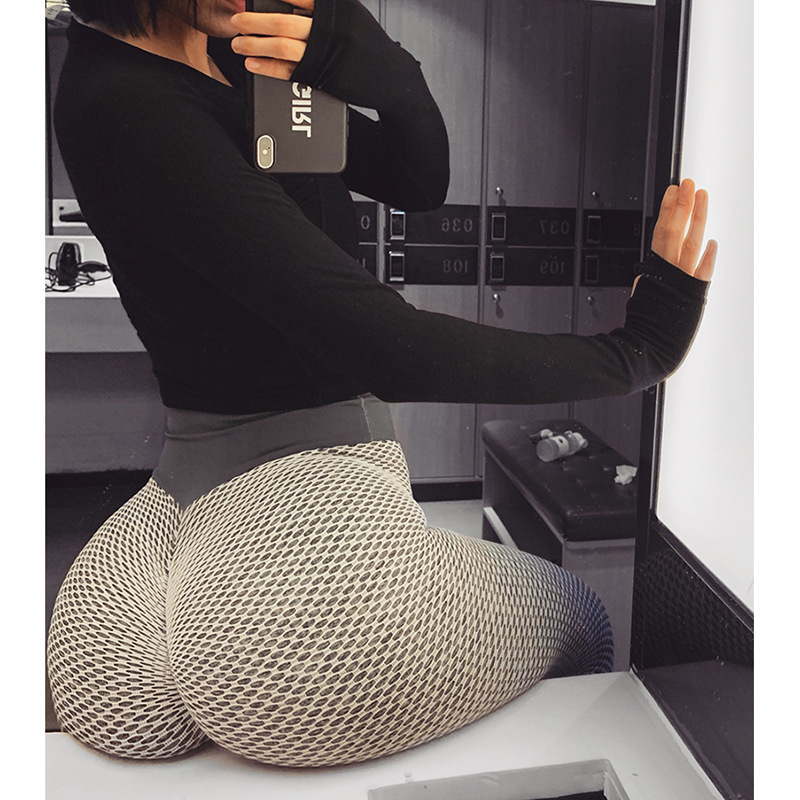TikTok leggings honeycomb butt lifting high waist yoga sports pants wholesale