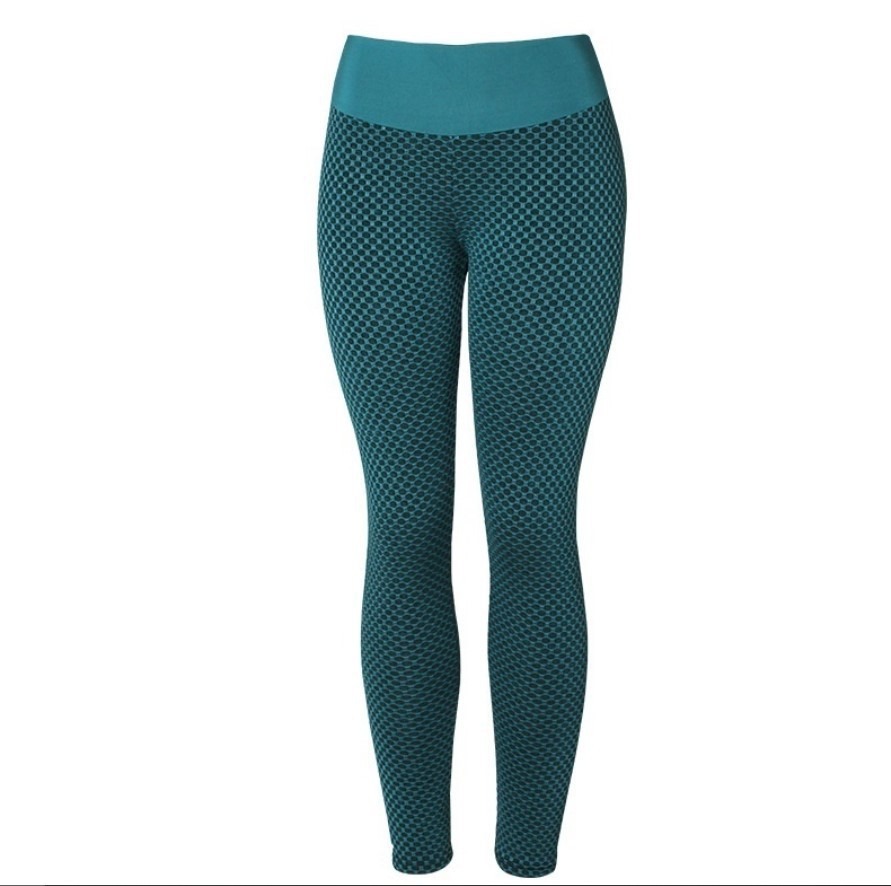 green TikTok leggings honeycomb butt lifting high waist yoga sports pants wholesale